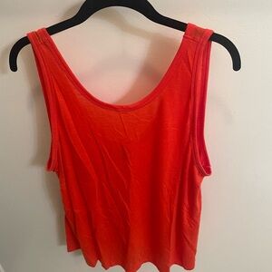Women's Vibrant Orange Sleeveless Top
